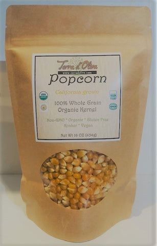 16 oz (1lb ) Organic Non GMO Yellow Butterfly Popcorn Kernel